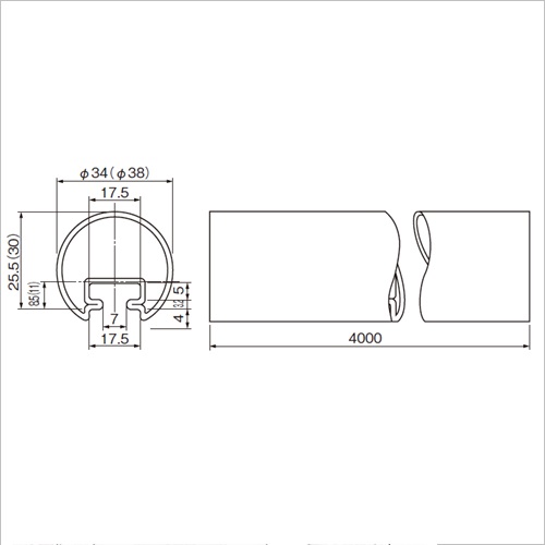 スギカウ / フレックス手すり 38型セット品 1000