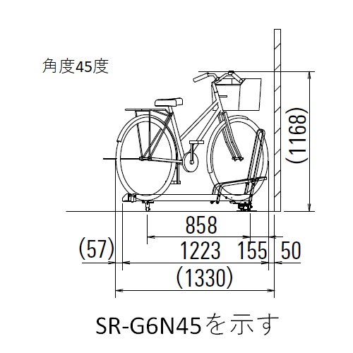 スギカウ / スライドラック 6台収納 斜45度振り SR-G6N45 基準型