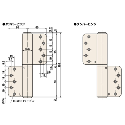 スギカウ / オートヒンジ 丁番型 屋内ドア用 143L シルバー タップ無し