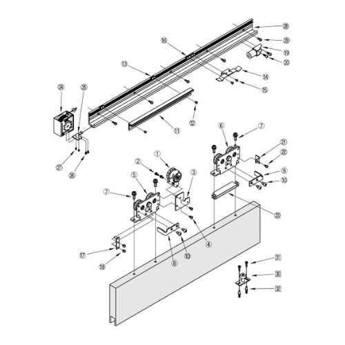 スギカウ / スライディングクローザー 重量鋼製建具 水平式 NSC-C1215