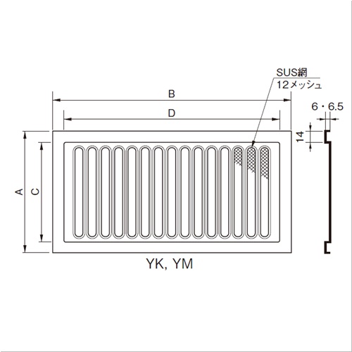 スギカウ / SUS 床下換気孔 アンバー 松 UK-YM1530-AM 網付