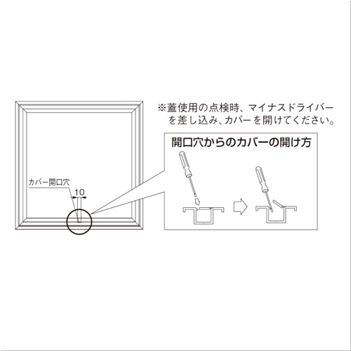 カバー 開口 穴 開け 方