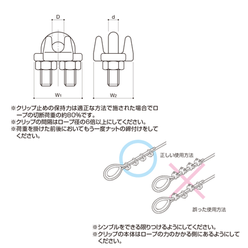 スギカウ / ワイヤクリップ WC-6 SUS316