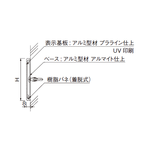 スギカウ / ルームサイン プラライン 平付型 PFT150N 文字のみ/ピクトのみ